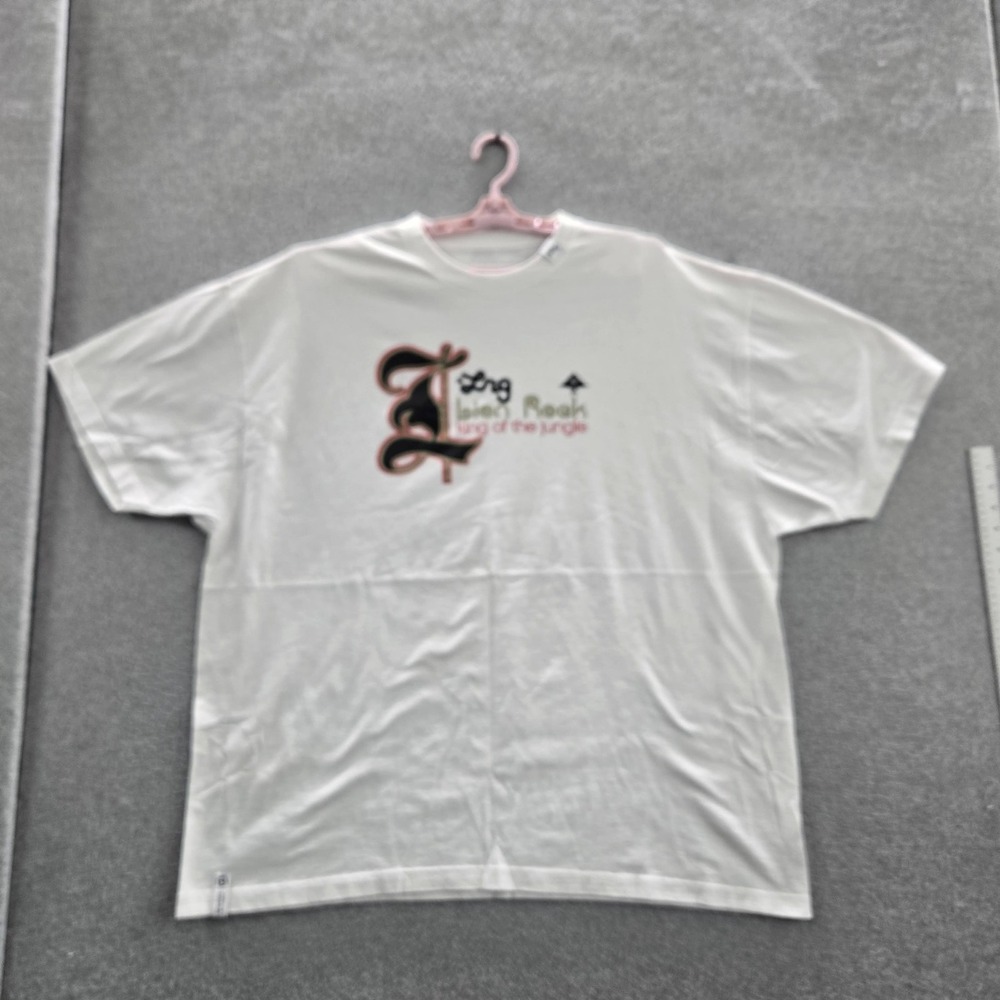 LRG‎ Shirt 3XL White Graphic Print Lion Rock Logo Short Sleeve